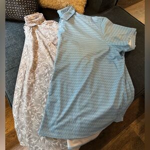 Blue and Gray Artic Cool button up short sleeve